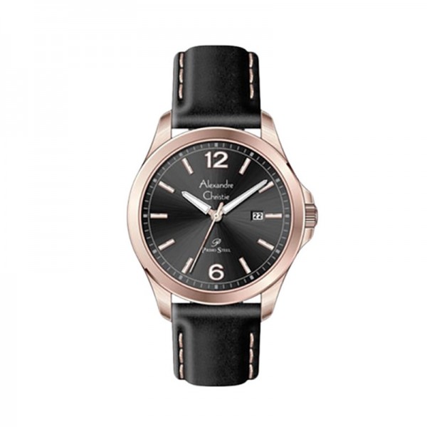 Alexandre Christie AC 1029 Rosegold Black Lady Leather LDLRGBA